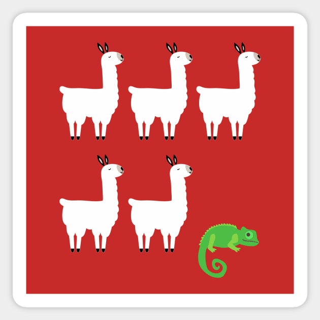 Llama Chameleon Sticker by n23tees